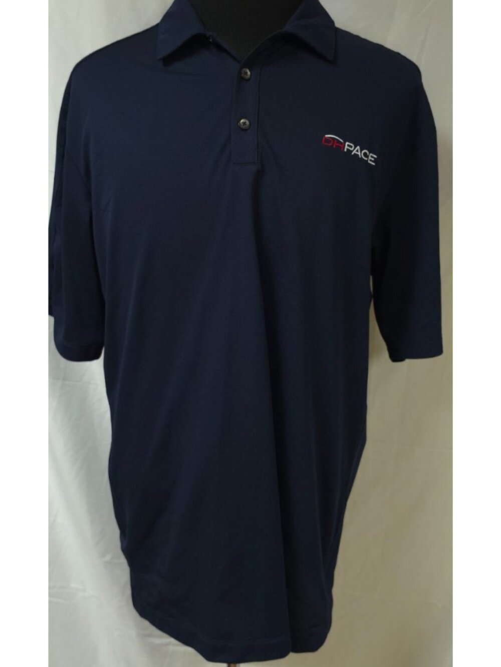 Nike Dri Fit Mens XL Navy Blue Short Sleeve Golf Performance Logo Polo Shirt